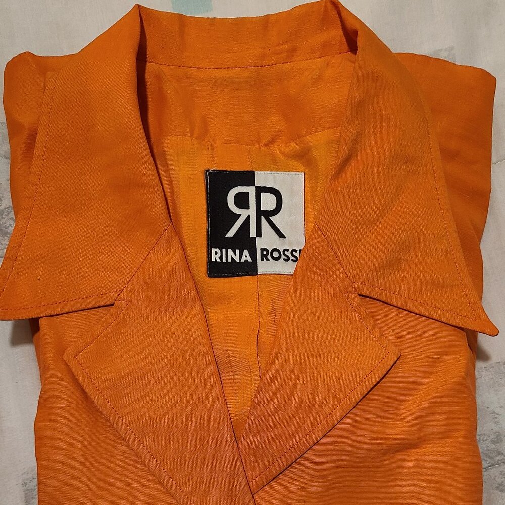 Women’s Business Orange Linen Blend Blazer